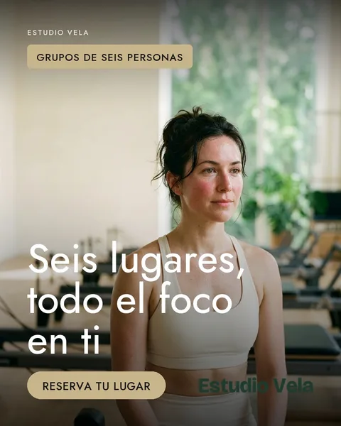 Ejemplo para gym y estudios: la propuesta «Tu marca» de Estudio Vela, un estudio de pilates inventado para explicar la página
